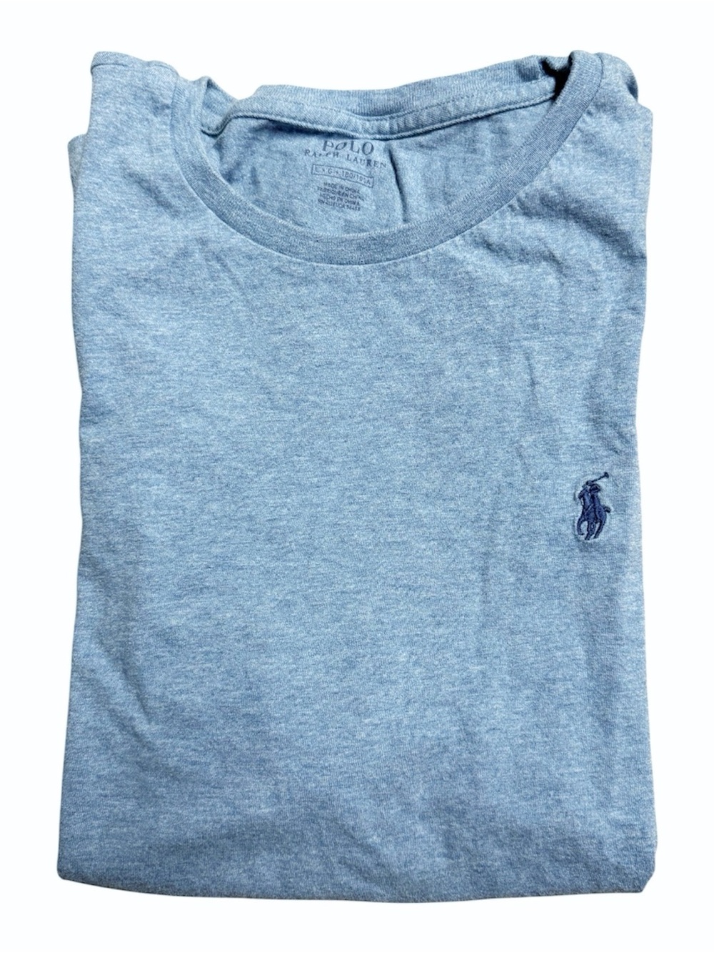 Polo by Ralph Lauren Light Blue Heather Crew Neck Tee